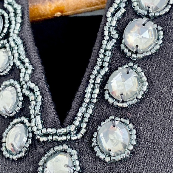 Style & Co Jeweled Beaded Black Sweater Top Size Medium - Picture 2 of 4